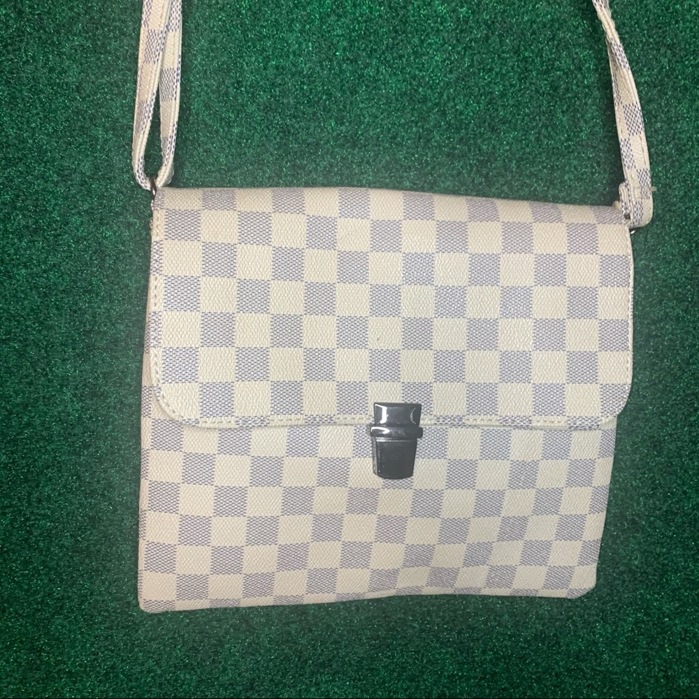 Checker print crossbody bag